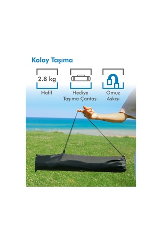 Box&box Alüminyum Katlanabilir Kamp Sandalyesi, Piknik Sandalyesi, Taşıma Çantalı, Kumaş, Krem