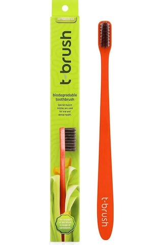 T Brush Bioçözünür Diş Fırçası Orta Sert Kırmızı T Brush Bioçözünür Diş Fırçası Orta Sert Kırmızı