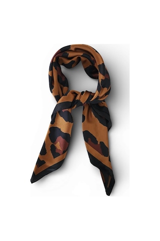Hedea Leopar Sessizliği Saten Fular 70x70 Cm Kahverengi