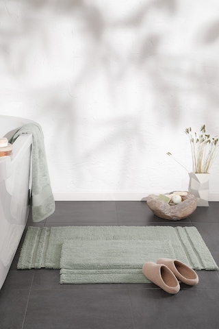 Yataş Bedding Felicia Banyo Paspası Seti - Nil Yeşili (50x60 cm + 60x100 cm) Nil Yeşili