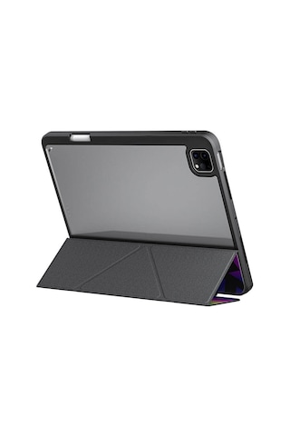 Apple Uyumlu iPad Pro 11 2024 Kılıf Skinarma Holografik Tasarım Arkası Şeffaf Magnetik Kira Kobai Kılıf Colorful