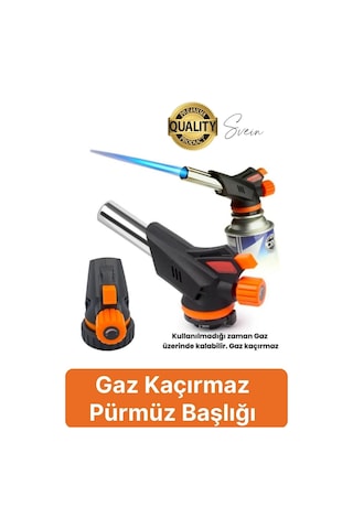 Svein Portatif Ayarlı Pürmüz Başlığı Mutfak Bütan Pişirme Çakmak Alev Barbekü Ateş Piknik Aleti Paslanmaz Çok Renkli