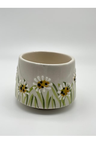 Seramik Kupa Bardak Papatya Tasarım