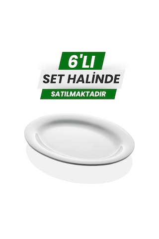 Alezy 628 Göreme Melamin Termostar Arya Kayık Tabak 28 Cm Beyaz