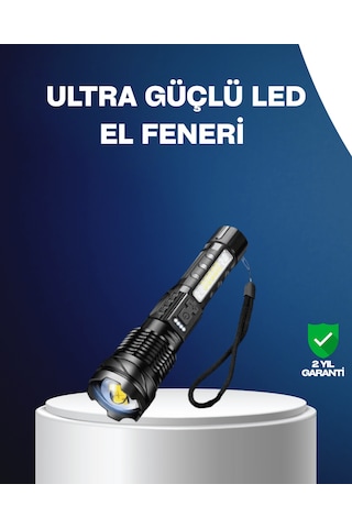 Outdoor Ve Acil Durum İçin Güçlü Led El Feneri - 4998 Altın