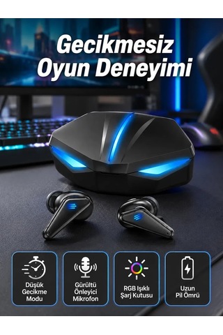 Bluetooth Kulaklık Oyuncu Kulaklığı Rgb Işıklı Oyunlarda Düşük Gecikme ..
