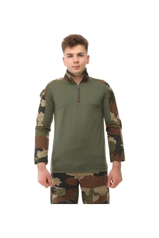 Single Sword Sword Dirsek Detaylı Polo Yaka Kadın&erkek Combat T-shirt Single Usa