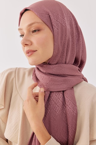 Mirsoy Scarf Halka Desen Parlak Jakar Şal - Leylak Leylak