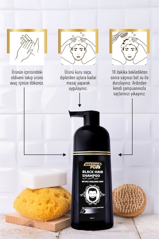 Softto Plus Black Hair Şampuan 3 x 350 ML