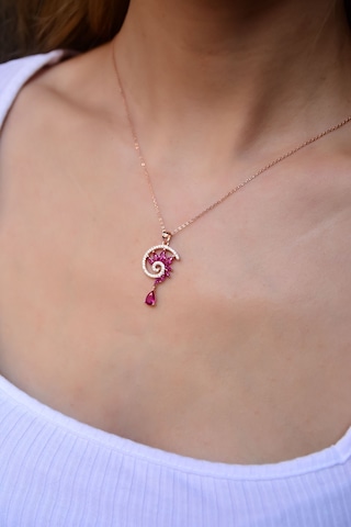 Papatya Silver 925 Ayar Gümüş Rose Kaplama Girdap Tasarım Kolye