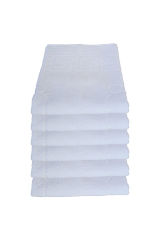 4 Lü Ayak Izli Banyo Paspas 100 Pamuklu Ayak Havlusu Beyaz