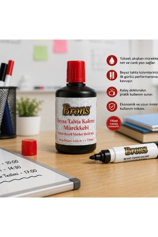 Beyaz Tahta Kalemi Mürekkebi 110 Ml Beyaz Tahta Kalemi Dolum Mürekkebi Kırmızı Siyah