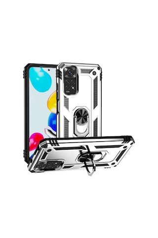 Xiaomi Redmi Note 11 Global Kılıf Zore Vega Kapak Gri