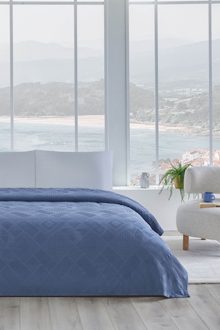 Waffle Patch Tek Kişilik Pike İndigo