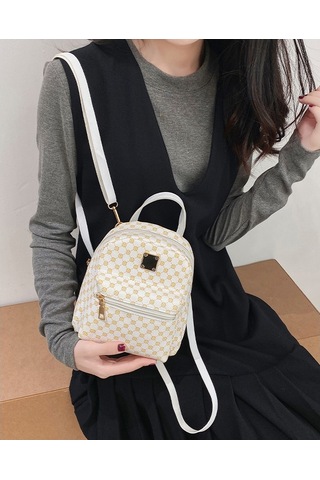 Şık Yüce Kore Kadın Sırt Çantası Beyaz