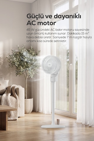 Ayaklı Vantilatör 3d Salınımlı, Kumandalı, Aromaterapi, Ultra Sessiz, 7s Zamanlı V0402101