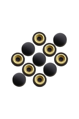 Badem10 10 Adet Dekoratif Vida Kapağı Kapatıcı 15 Mm Mat Siyah Vida Tapası Tıpası