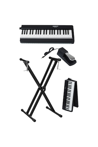 Midex PLX-100BK-ST Taşınabilir Dijital Piyano Tuş Hassasiyetli 88 Tuş Bluetooth Şarjlı (STAND Sustain Kulaklık Çanta Metod)