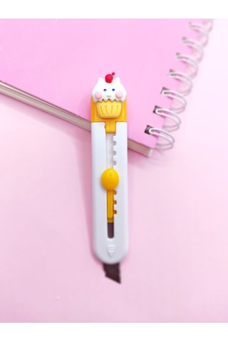 Mini Şekilli Maket Bıçağı - Sevimli Cupcake Kedi
