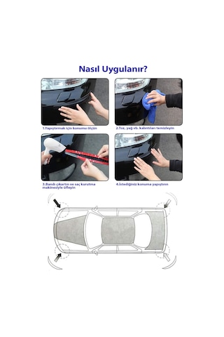 Mucit Home Beyaz Araçlar İçin Dayanıklı 2 Adet Esnek Tampon Koruma Bandı Çizik Darbe Ve Mini Hasar Çarpma Önleyici
