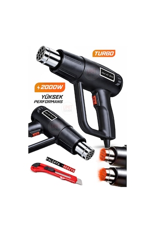Profesyonel 600c Çift Kademeli Sıcak Hava Tabancası 2000 Termik Korumalı Premium 2000w