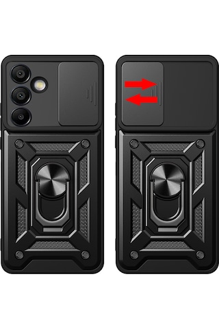 Adige Samsung Galaxy Uyumlu S25 Fe Kılıf Pars Yüzüklü Standlı Kamera Korumalı