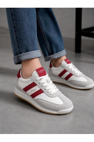 Lufian 121230067 Greta Deri Unisex Sneaker Ayakkabı Kırmızı