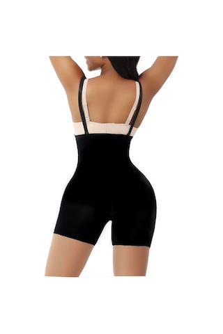 Mistirik Pagliye Model Lazer Kesim İz Yapmayan Askılı Şort Toparlayıcı Korse Siyah Renk Siyah