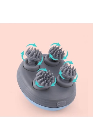 Hh Elektrikli Saç Derisi Masaj Cihazı 4 Yoğurma Kafalı - Gümüş Gümüş