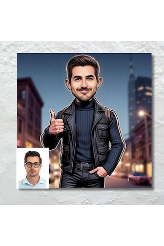 Kişiye Özel Gezgin Tasarımlı Karikatür Mdf Poster 20 X 28