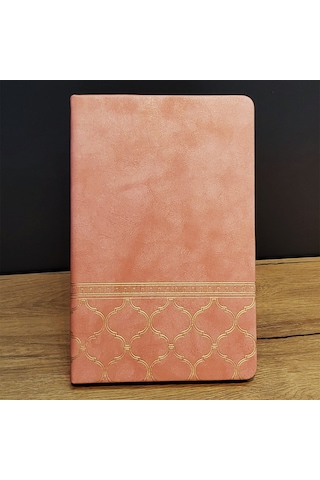Somon Rengi Desenli Deri Defter diğer
