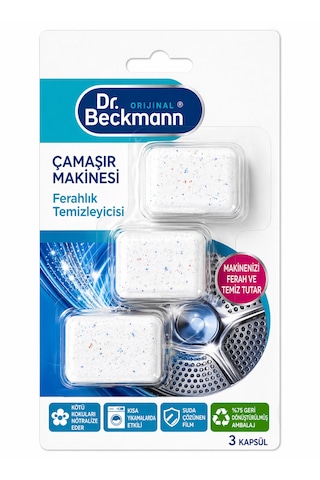 Dr. Beckmann Çamaşır Makinesi Temizleme Kapsülü Koku Giderici 3'lü 20g