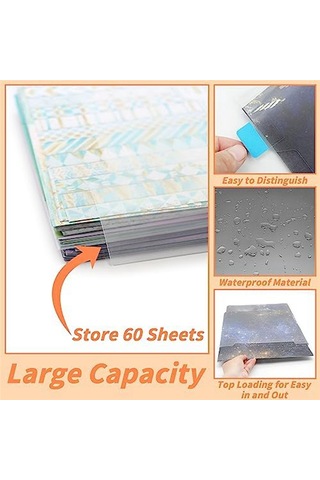 Anjiexun 12 Parçalı Scrapbook Kağıdı Saklama Kutusu Şeffaf