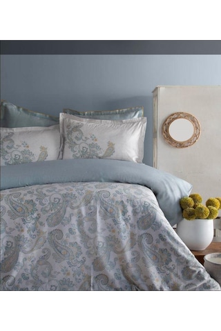 Apricitas Home King Size Berta İndigo Elegance Saten Çift Kişilik Nevresim Takımı