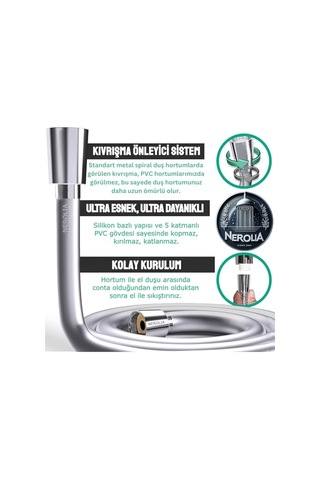 Siyah Pvc Duş Hortumu Ultra Dayanıklı Spirali Çok Renkli