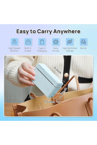 Polono P31s Taşınabilir Bluetooth Etiket Yazıcısı Ev / Ofis / İşletmeler İçin Mini Etiket Oluşturucusu