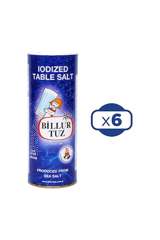Billur Tuz İyotlu Tuzluklu 6 x 500 G