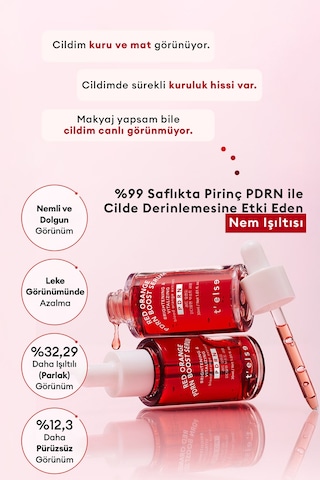 Cilde Dolgun Işıltılı Cam Cilt Görünümü Sunan Aydınlatıcı Serum Telse Red Orange Pdrn Boost Serum