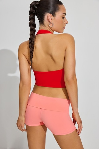 Madmext Kırmızı Halter Yaka Boyun Askılı Crop Top Mg2456 Kırmızı