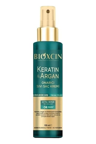 Bioxcin Keratin & Argan Onarıcı Sıvı Saç Bakım Kremi 150 Ml Yıpranmış Hasar Görmüş Saçlar