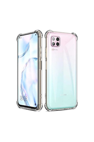 Huawei P40 Lite Kılıf Şeffaf Nitro Anti Shock Kapak Renksiz