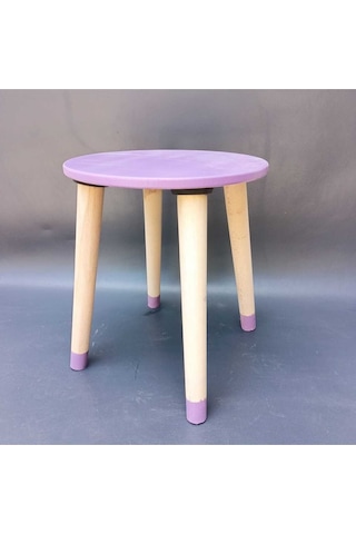 Na Neşeli Ahşap Mor Ahşap Çocuk Taburesi.çocuk Sandalyesi.çalışma Masası Taburesi.renkli Tabure.çocuk Odası Mor