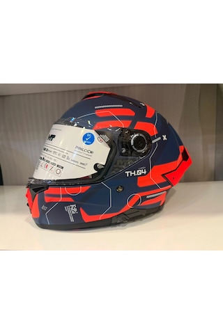 Kask Mt Thunder 4r Sv Lumex C24 Mat Turuncu Turuncu/mavi