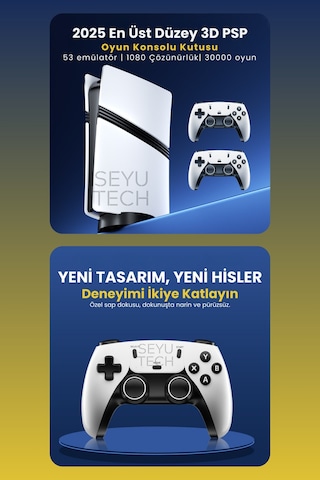 Gs5 Pro Kablsosuz Çift Kol Oyun Konsolu Uyumlu 4k-hdmı 53 Emulatör 30000 Oyunlu 2.4g Gaming i