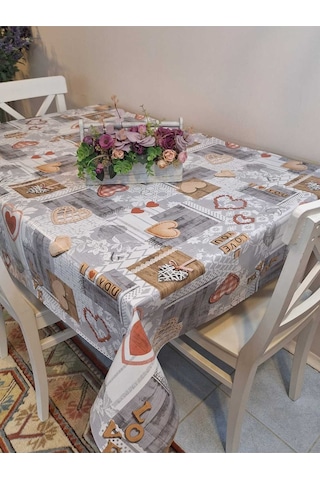 Elyaflı Pvc Masa Örtüsü Modern, Dayanıklı, Silinebilir Ve Şık Görünüm Fnt8273 Gri