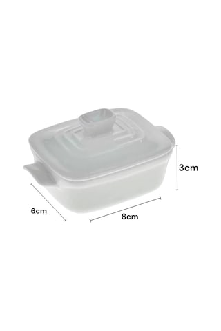 Porselen Kapaklı Şekerlik, Mini Kahvaltılık Reçellik 23979