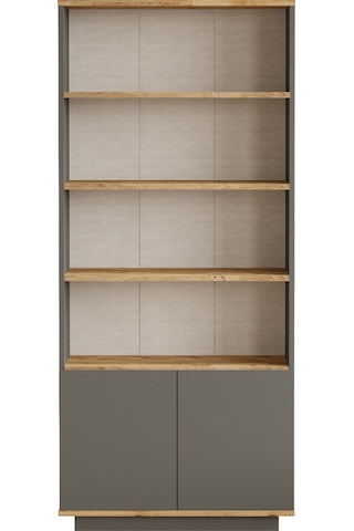 Robin Home Loft Kitaplık Raf 2 Kapaklı Raflı 168cm Çam-antrasit