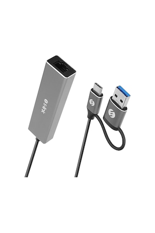 Swapp Sw-u332 Type-c & Usb3.0 1000mbps 3 Port Usb Gigabit Ethernet Adaptör