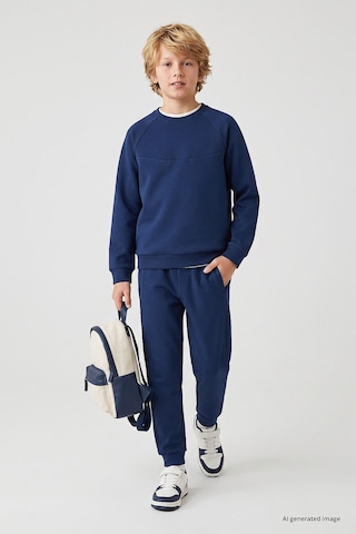 TOMMYLIFE Parlament Standart Fit Basic Dikiş Detaylı Erkek Çocuk Eşofman Takım - 11325 Parlement Mavisi