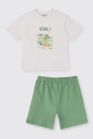 Panço Erkek Bebek Şort Tişört 2'li Yeşil Alt Üst Takım 2611bb17023
